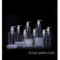 Factory 100 ml 250 ml 500 ml transparante ronde cosmetische lotionpomp en plastic fles ingesteld voor shampoo